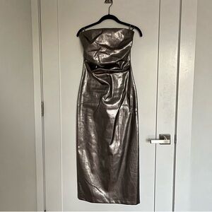 Metallic strapless dress